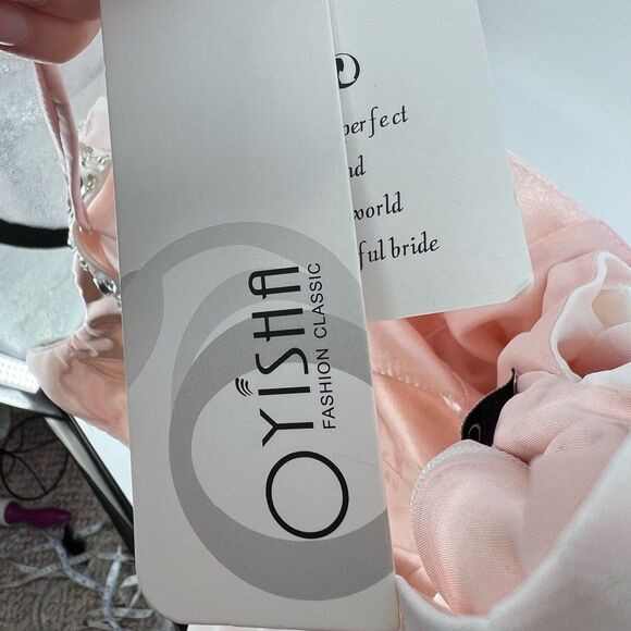 Oyisha NWTJeweled Rhinestone Maxi Long Gown Dress Wedding Prom Size 14 Ball - Picture 9 of 16